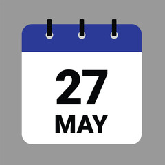 May 27 - Daily Calendar Icon - White Background