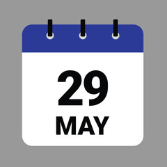 May 29 - Daily Calendar Icon - White Background