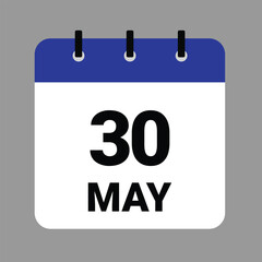 May 30 - Daily Calendar Icon - White Background