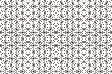 Black and White Asanoha Pattern – Traditional Japanese Hemp Leaf Geometric Design