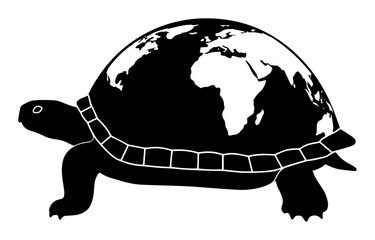 turtle with earth shell – global nature protection concept