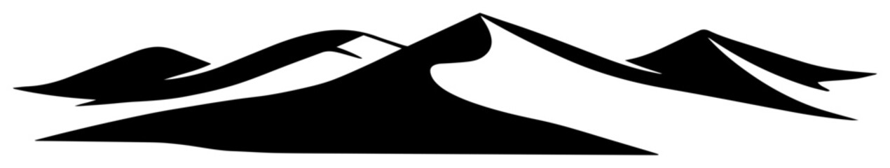 desert sand dunes – minimalist landscape vector silhouette