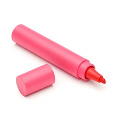 A red marker with a fine tip, isolated on a white