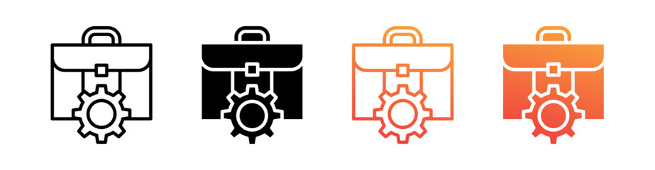 Management Multi Style Icon Set Vector 