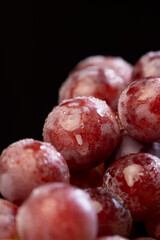 wet grapes close up, clean wet grapes safe for eating, closeup