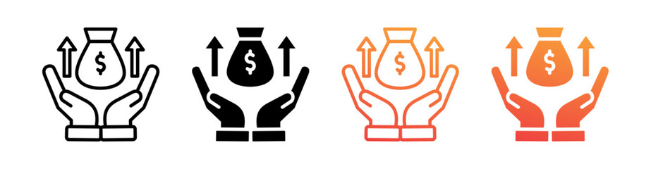 Revenue Multi Style Icon Set Vector 