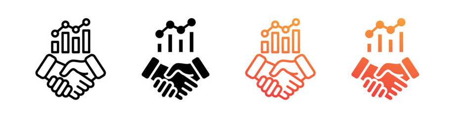 Business Progress Multi Style Icon Set Vector 