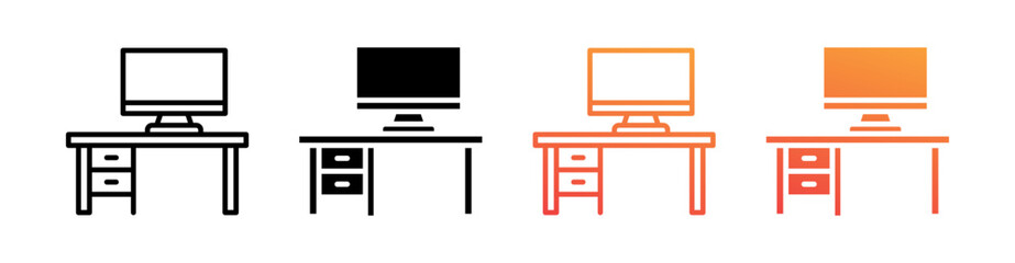 Office Multi Style Icon Set Vector 