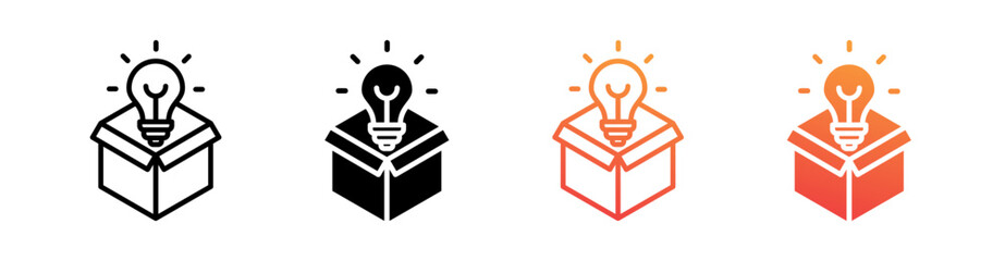 Product Innovation Multi Style Icon Set Vector 