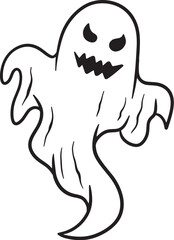 Ghost element illustration hand drawn vector 
