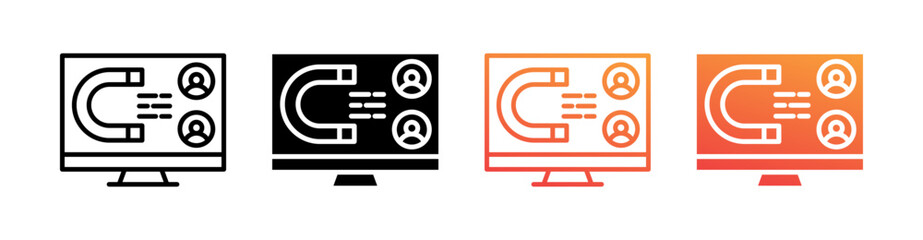 User Engagement Multi Style Icon Set Vector 