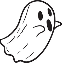 Ghost element illustration hand drawn vector 