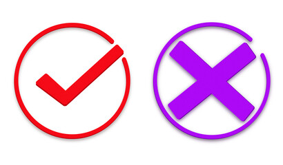 Yes and no symbols with transparent background