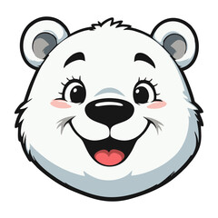 Smiling Polar Bear Vector – Friendly Cartoon Arctic Animal for Children