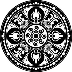 mandala motif on white