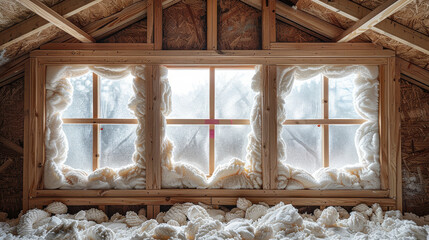 Spray foam insulation in wooden frame background.jpeg