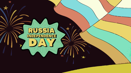 Russia independence day celebration banner or poster vector template design