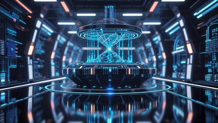 High-Tech Futuristic Sci-Fi Hall Interior