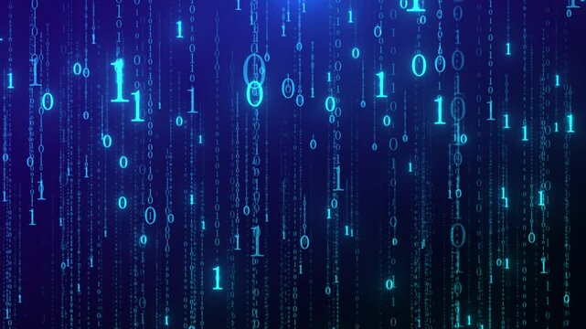 Computer binary digits rain code