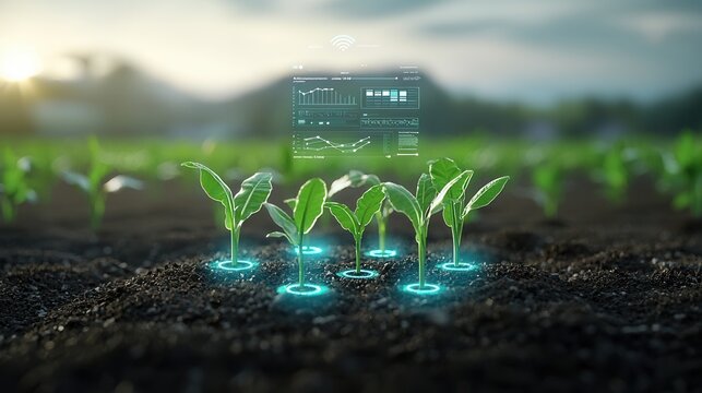 This captivating image showcases the future of intelligent sustainable farming through the use of advanced technologies data analytics and environmental - Powered by Adobe