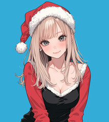 サンタクロース衣装の女の子イラスト