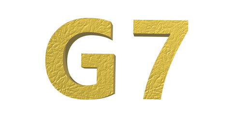 G7、金色の立体のロゴ、3D制作