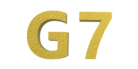 G7、金色の立体のロゴ、3D制作