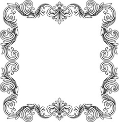 Filigree Heraldic Crest Motif Floral Pattern Frame
