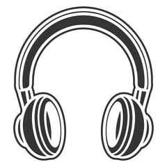 Headphone Silhouette Vector Art Icon