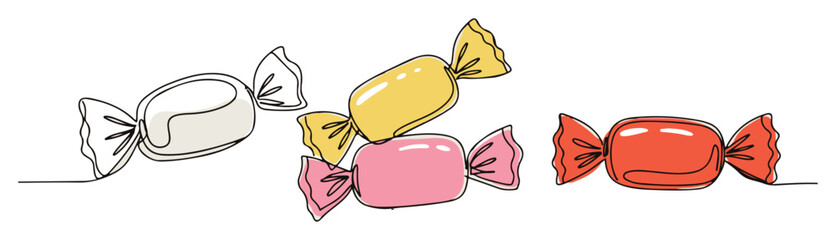 colorful candy set – sweet treats vector illustration