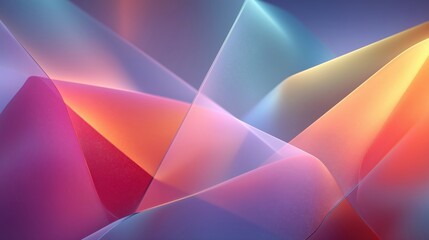 Soft overlapping polygon shapes with gentle gradients and transparent effects, perfect for minimalist wallpaper