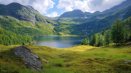 mountain lake in the alps