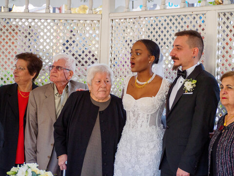 family picture at the wedding