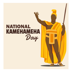National Kamehameha Day Illustration. holiday honors King Kamehameha I, the monarch who unified the Hawaiian Islands.