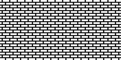 Brickwork illustration. Black and white brick texture. Brick wall pattern design.