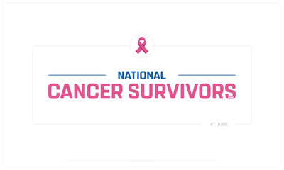 National Cancer Survivors Day on white background, Typographic Design of National Cancer Survivors Day, Vector Design of National Cancer Survivors Day, National Cancer Survivors Day Design
