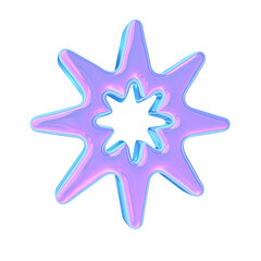 Obraz premium 3d render of chrome shape y2k inspired star 0006