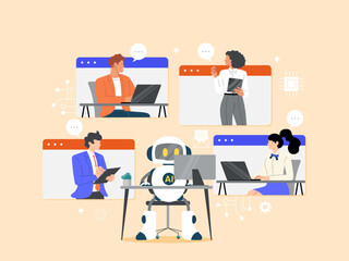 Meetings, employee conversations in corporate chat with AI chatbots