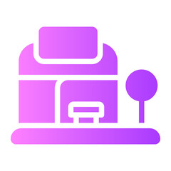 bus stop gradient icon