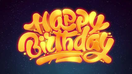 Colorful 3D “Happy Birthday” animation in bold cartoon style. Great for birthday wishes, kids’ parties, celebration intros, animated cards, and fun social media greetings.