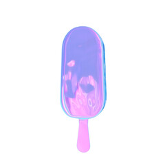 3d render of chrome shape y2k inspired ice cream 02