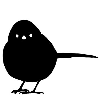Silhouette of a Long-Tailed Tit (Shima-Enaga)