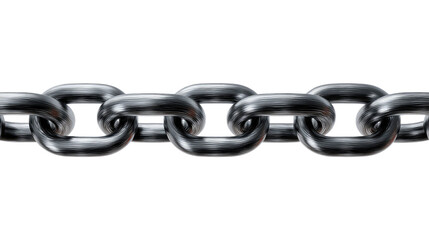 Obraz premium Metal Chain Interlocked: A close-up shot of a robust, metallic chain showcases its strength and interconnectedness, symbolizing unity, security, and connection.