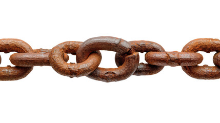 Rusty Chain Link Close-Up: A close-up image showcases a detailed view of a rusty chain link, emphasizing the texture and age of the metal.