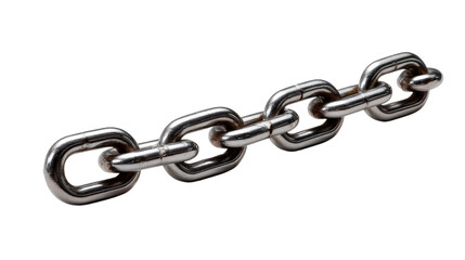Obraz premium Metal Chain: A close-up shot of a sturdy metal chain links, the cold metallic surface reflects the environment. Its rugged construction suggests strength and connection. 