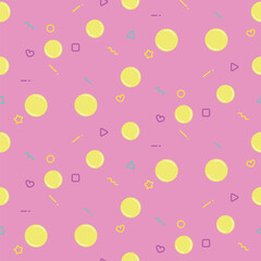 レトロポップなバブルガム風ドットのシームレス背景パターン・ピンク