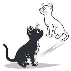 cats silhouette vector illustration collection.  black silhouette on a white background showing various cat poses.  ideal for pet themed designs