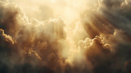 Radiant sun rays over soft cloud texture, great for inspirational backgrounds, weather visuals, and ethereal design projects.