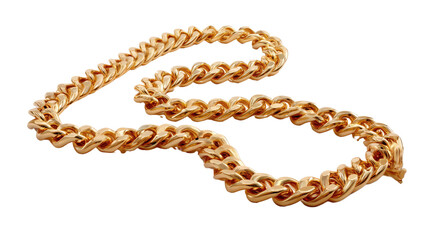Obraz premium Golden chain necklace: An exquisite gold chain necklace, a symbol of luxury, elegance, and timeless beauty, lies gracefully.
