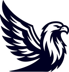 Obraz premium Eagle Silhouette Vector – Majestic Flying Bird Logo Design